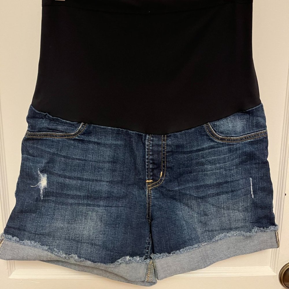 Maternity jean shorts